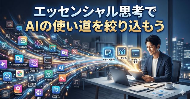 エッセンシャル思考でAIの使い道を絞り込もう